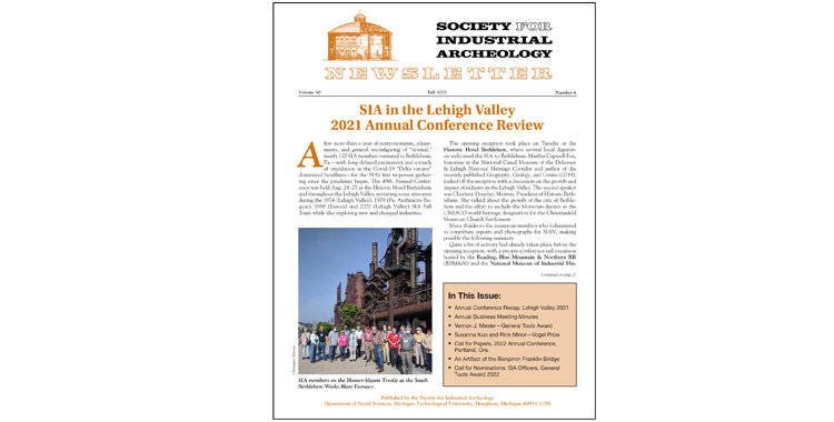 SIA Newsletter Volume 50 Number 4 - Fall 2021 Published