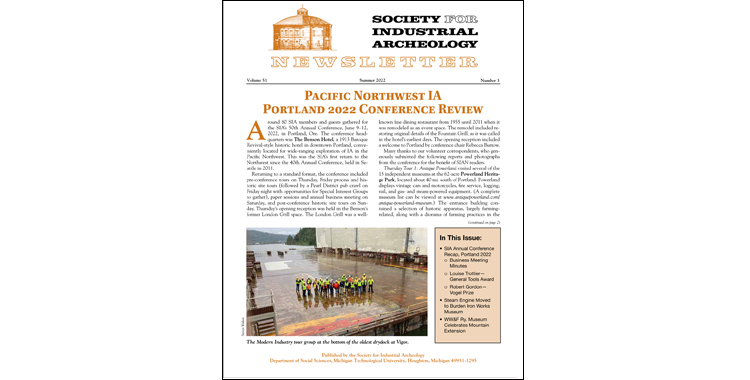 SIA Newsletter Volume 51 Number 3 - Summer 2022 Published